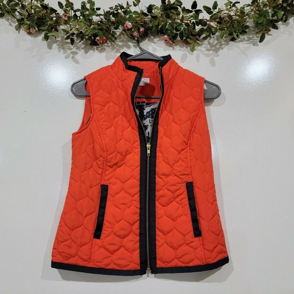 crown & ivy Jackets & Blazers - Crown & Ivy Petite Orange and Blue Quilted Sleeveless Lightweight Vest Size PP
